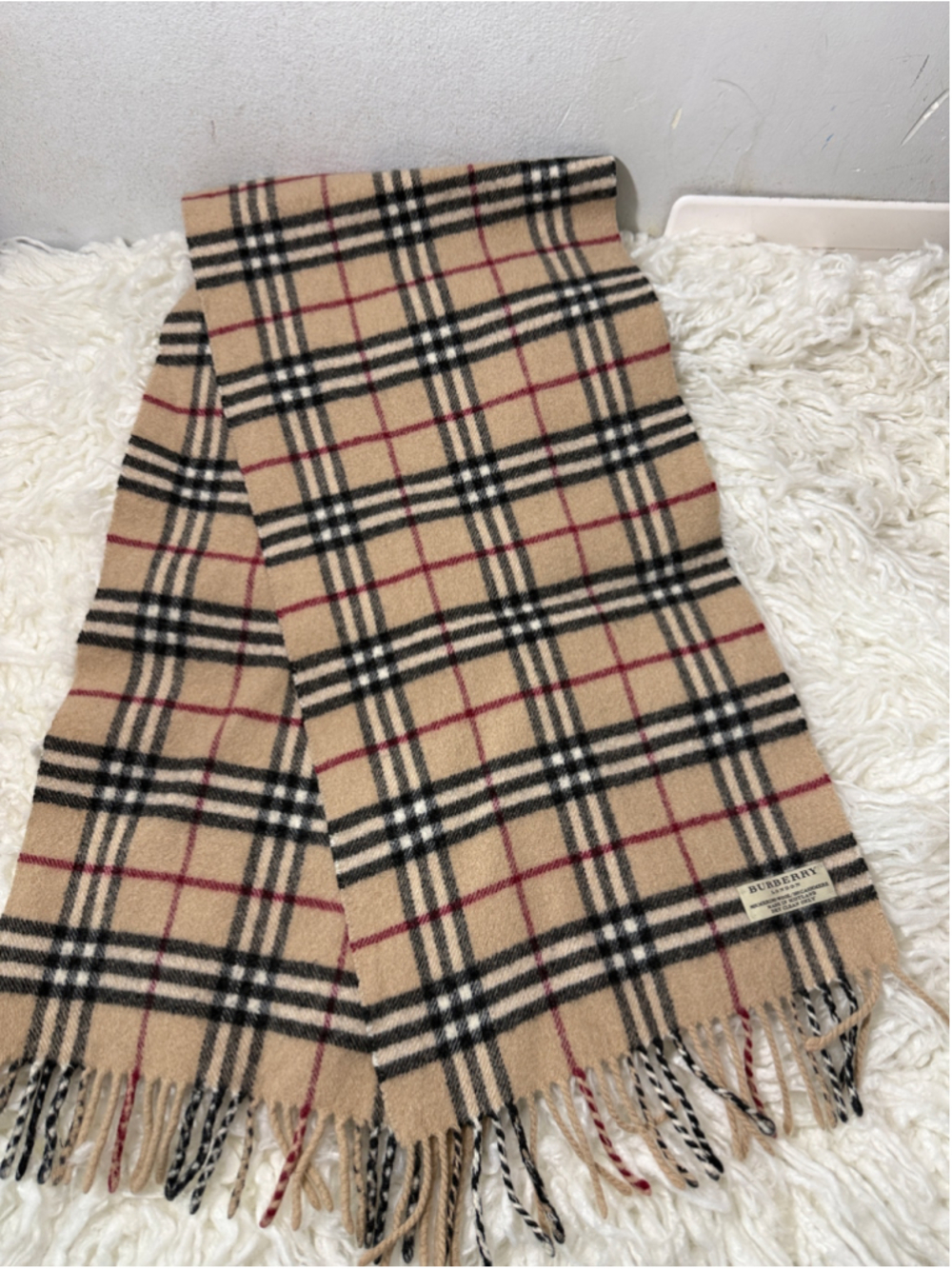 Burberry merino wool and cashmere blend scarf